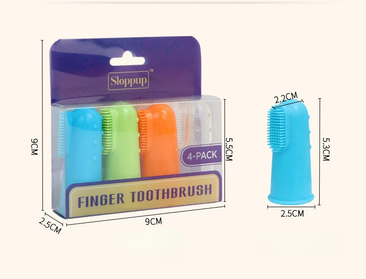 Escova de Dentes de Silicone, Produtos de limpeza oral, Gato e Cão, 4pcs por conjunto